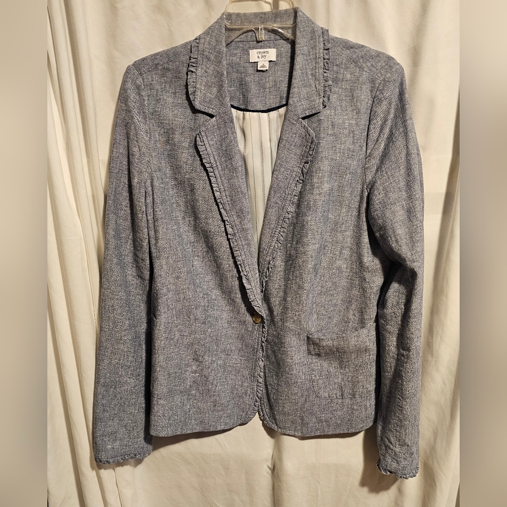 Crown & Ivy Blue Women's Blazer Sz 14 Like New